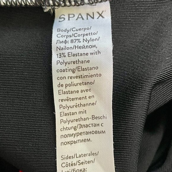 Spanx Faux Leather Racer Stripe Leggings Black Raw Hem XS Bodycon Workout Gym - Picture 10 of 11